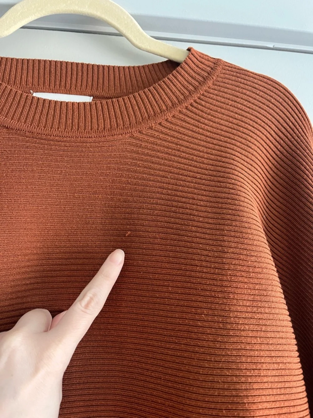 Pink Rose Rust Ribbed Crewneck Sweater - Picture 3 of 5